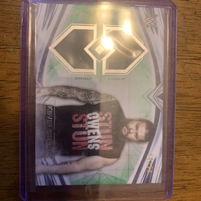 2020 Topps WWE Undisputed - Dual Relic Kevin Owens #DR-KE Green /50 (MEM) - Image 1 of 3