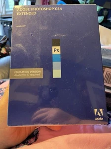 Adobe Photoshop CS4 Extended For Windows 2 Disc w/ Serial Number Academic Legacy - Afbeelding 1 van 4