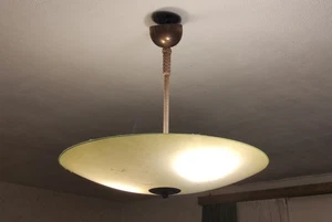 ART DECO CRISTAL DORMITORIO LÁMPARA DE PLATO LÁMPARA DE TECHO AÑOS 50 - Imagen 1 de 8