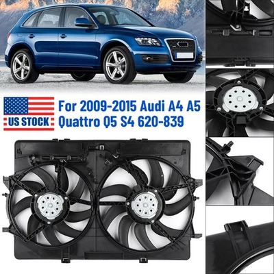 ​Fit 2009-2015 Audi A4 A5 Q5 S4 S5 Radiator Cooling Fan Assembly Direct Replace Foto 1 de 4