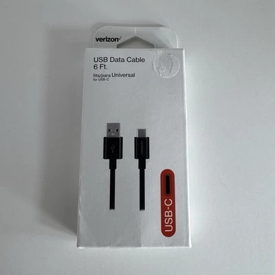 Cable de datos USB de 6 pies Verizon USB A a USB C nuevo en caja Foto 1 de 4