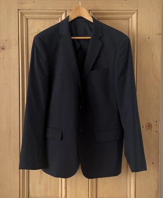 NEVER WORN - UNIQLO Navy Stretch Slim Fit Super 110s Lightweight Blazer - MEDIUM - Image 1 of 4
