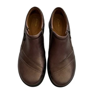 NWOB Clarks Certina Pure Antique Bronze Leather Upper Loafer Women’s Size 9.5 W - Picture 1 of 10