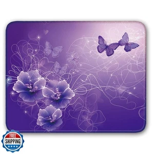 Flodirise Purple Butterflies and Flower Pattern, Aesthetic Mouse Pad Small Co - Picture 1 of 5