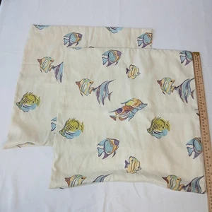 Fundas de almohada bordadas para tapiz de peces vida marina 19" cuadradas decoración náutica - Imagen 1 de 8