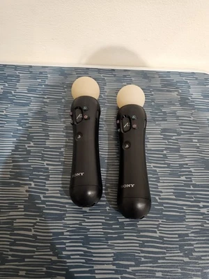 2x Sony PlayStation Move Motion Controllers - Black (CECH-ZCM2E) Tested & Workin - Image 1 of 2