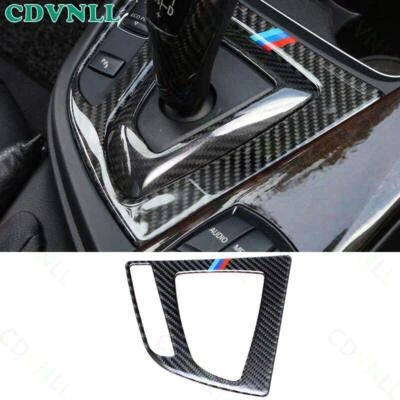 Marco de cubierta de cambio de marchas de consola de fibra de carbono real para BMW Serie 3 4 GT 2013-2019 Foto 1 de 4