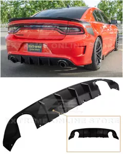 For 15-Up Dodge Charger | SRT Style GLOSS BLACK Rear Dual Exhaust Diffuser - Bild 1 von 12