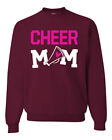 Cheer Mom Kids Super-Fan Love Pink Heart Unisex Crewneck Sweatshirt