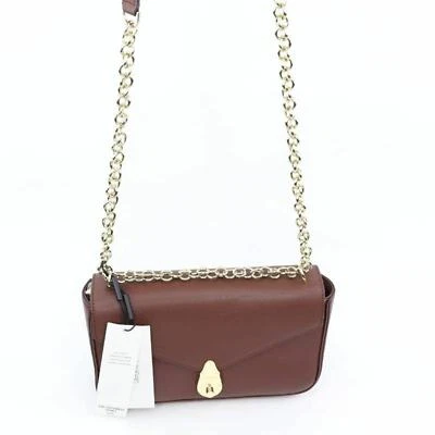 Calvin Klein Womens Daytonna Locked Chain Crossbody Bag Brown Flap Zip S New - Image 1 of 4
