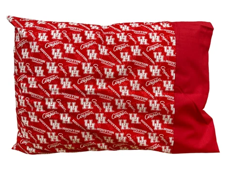 University of Houston Cougars Pillowcase-Tone on Tone Cotton Cover