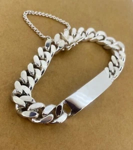Brazalete para hombre UnoAErre de plata de ley 925 sólido y pesado italiano con eslabones - Imagen 1 de 8