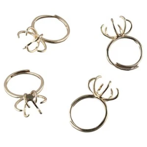 4 Pcs Gold Claw Ring Blank 18mm*15mm Finger Ring Components Girls - Picture 1 of 9
