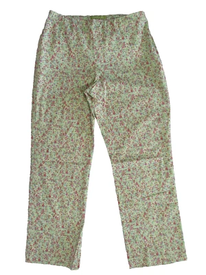 Sigrid Olsen Pants 6 Chartreuse Floral Side Zip Straight Ankle Side Zip - Image 1 of 4