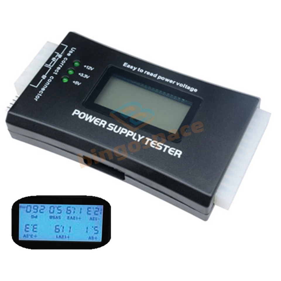 Digital LCD Display 20/24 Pin SATA HDD PC Computer PC Power Supply Testers - Image 1 of 4
