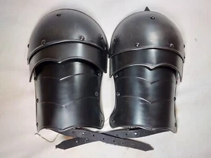 Correas LARP SCA para hombro de metal construido con armadura Pauldrons placa medieval - Imagen 1 de 4