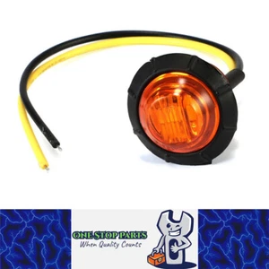 12v AMBER 3 LED ROUND RECESSED MARKER LIGHT 30MM DIAMETER WITH 300MM LEAD - Picture 1 of 6