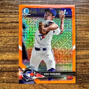 2018 Bowman Mega Box Eric Pardinho 1st Orange Mojo Refractor #19/25 Blue Jays - Picture 1 of 2