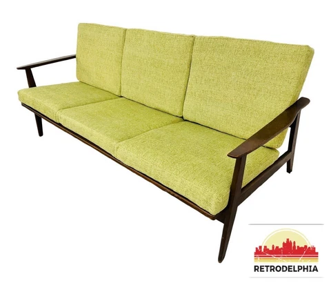 Mid-Century Modern Walnut Frame Sofa Cover