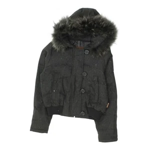 Moncler Mujer Chaqueta Negra | Chaqueta con Capucha Cremallera Completa Diseñador Acolchado Vintage - Imagen 1 de 7