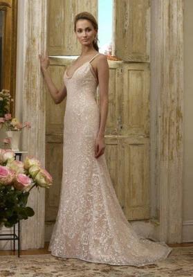 Vestido de novia Robert Bullock Faith 6 8 10 marfil encaje forro desnudo tren $5,515 Foto 1 de 4