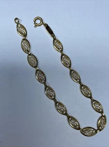 Gold Armband 18K Gelbgold 7 Zoll Vintage filigran Arezzo, Italien ️ 18 AR - Bild 1 von 8