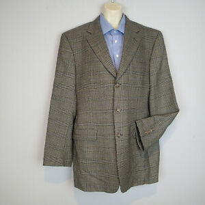 Burberry London Kensington Sport Coat  Size 42L  Blazer Wool Glen Plaid