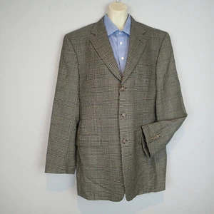 Burberry London Kensington Sport Coat  Size 42L  Blazer Wool Glen Plaid - Picture 1 of 12