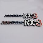 MAZDA RX3 badges x 2 Metal , Rear Quarter chrome, New, for Rotary Rotor 12A 13B