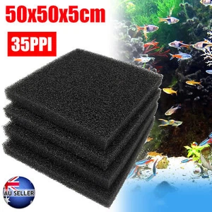 Black Fish Tank Aquarium Filter Sponge Media Foam Pad Pond Filtration Cotton AU - Picture 1 of 9
