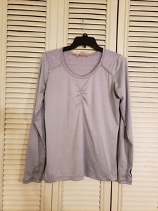Athleta Scrunch Vented Mesh Pattern Thumbholes Long Sleeve Shirt Size M S/581723 - Picture 1 of 5