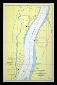 1965 USACE Map St Clair River Marine City Michigan MI - Sombra ON Canada Border - Picture 1 of 4