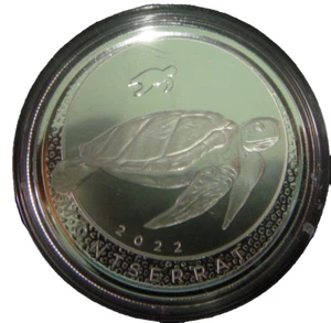 Montserrat Sea Turtle BU,2022 Silver Coin 1 Oz in Capsule - Picture 1 of 2