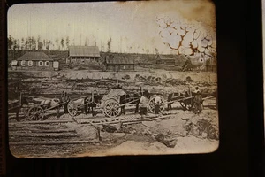 RUSSIE TCHITA TRANSPORTS ALLUVIONS AURIFERES PHOTO PLAQUE DE VERRE MOLTENI - Picture 1 of 1