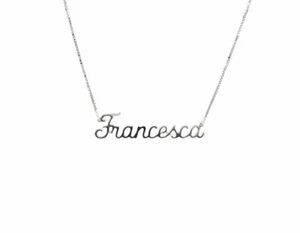 Collana Girocollo Donna con nome in oro Bianco 18 kt" realizziamo tutti i nomi " - Foto 1 di 2