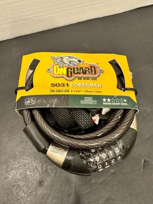 OnGuard 8031 Doberman 12mm Combination Coil Cable Lock 6'x0.47" [185cm x 12mm] - Image 1 of 4