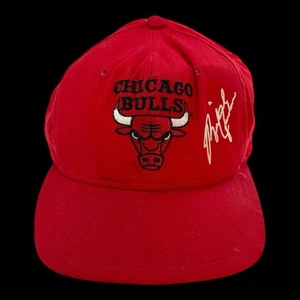 VTG Chicago Bulls Michael Jordan #23 AJD Snapback Hat NBA Cap Red USA 1990's NBA - Picture 1 of 13