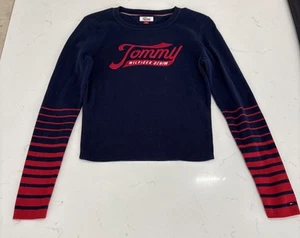 Tommy Hilfiger Women’s Cropped Logo Graphic Sweatshirt Pullover Size M - Picture 1 of 9