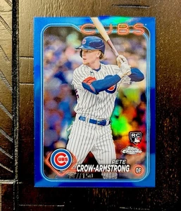 2024 Topps Chrome - Pete Crow-Armstrong #16 True Blue Refractor /150 RC Cubs PCA - Picture 1 of 2