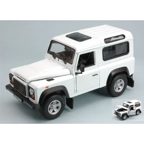 LAND ROVER DEFENDER 90 1984 WHITE 1:24 Welly Auto Stradali Modellino Nuovo - Immagine 1 di 1