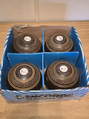 vintage Taylor-Rolph Tyrolite Lawn Bowls Size 5 Bias 3 Set Of 4 brown - image 1 of 4