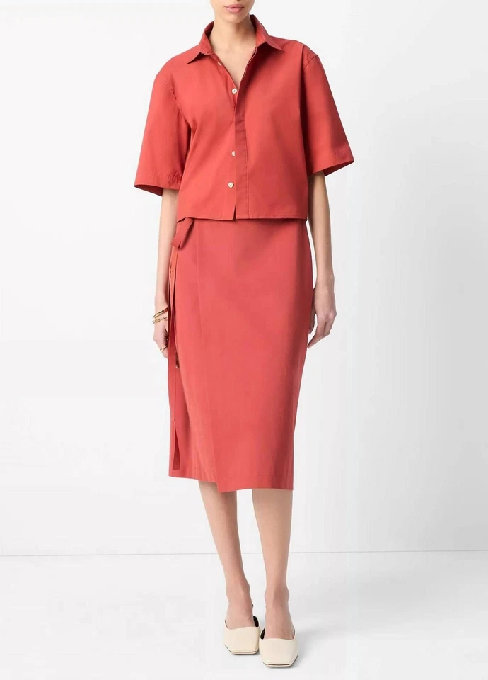 Saia reta Vince Wrap tijolo rosa - Imagem 1 de 1