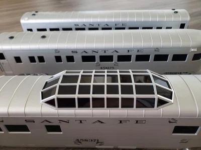 LBG G-Scale Santa Fe Streamliner Passenger Train Cars: Set of 3 with Dome Car! - Image 1 of 4