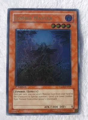 Yugioh 1x Zombie Master TAEV-EN039 1st Edition Ultimate Rare Near Mint - Image 1 of 4