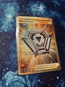 [NM] Metall Untertasse 214/202 Gold Secret Rare Pokemon Schwert & Schild - Bild 1 von 2