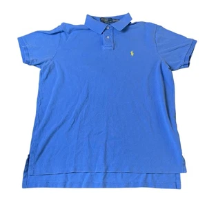 Polo Ralph Lauren Custom Fit Blue Polo Shirt Mens Large Short Sleeve Pony - Picture 1 of 6