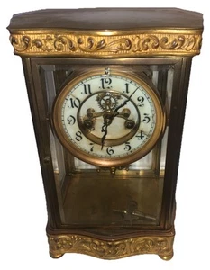 Waterbury Clock Co. 1898 Riviera Mercury Pendulum Mantel Clock/w Key/Not Working - Picture 1 of 24