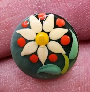 RARE 1960s Vintage EDITH & ALAN BROOKS Painted PLASTIC FLOWER Clothing BUTTON - Picture 1 of 5
