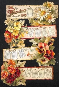 FLOWERLAND CALENDAR FOR 1903 Tuck 5297 - Picture 1 of 2