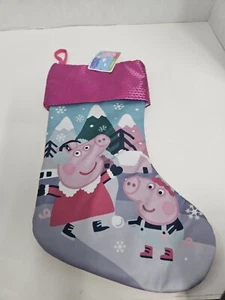 New! "Peppa Pig" Christmas Stocking Cartoon Novelty Kid Winter Holiday Sequin - Picture 1 of 5
